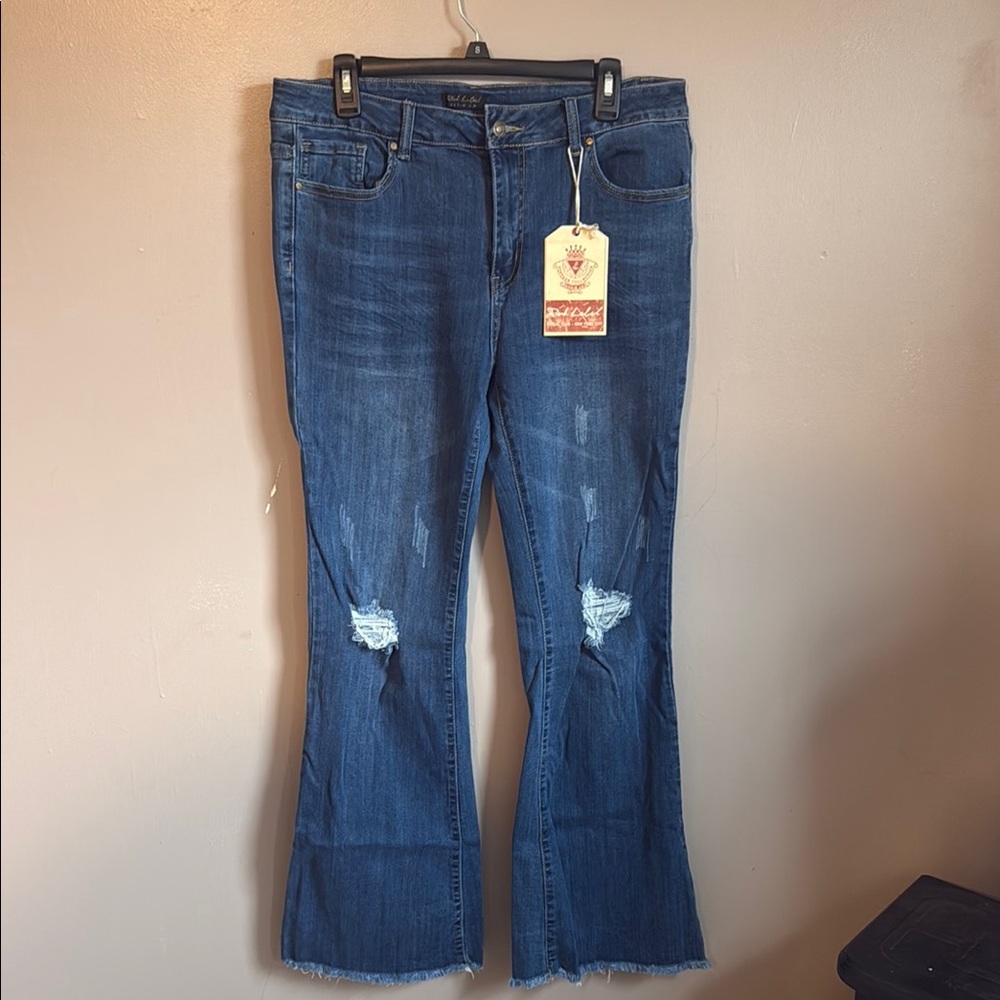 Women's Blue Distressed Jeans